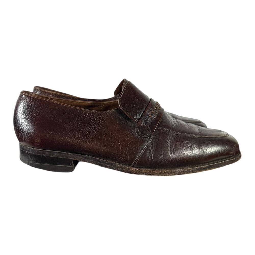 Florsheim Brown Leather Slip-On Dress Shoes Men’s 10D Classic Loafers 765334